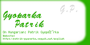 gyoparka patrik business card